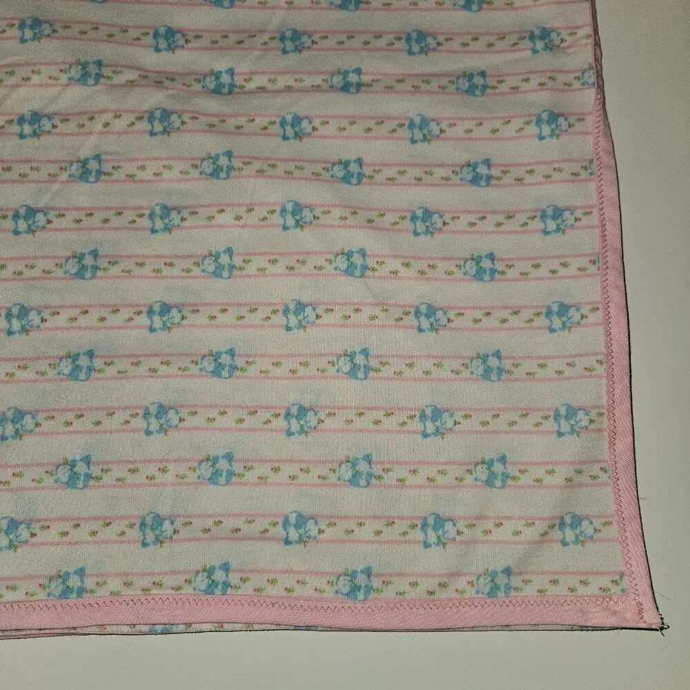 Handmade? Swaddle Receiving Baby Blanket Pink White Stripe Floral Blue Panda